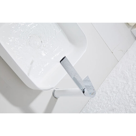 Смеситель для раковины высокий Haiba HB11505-8, белый/хром фото 11