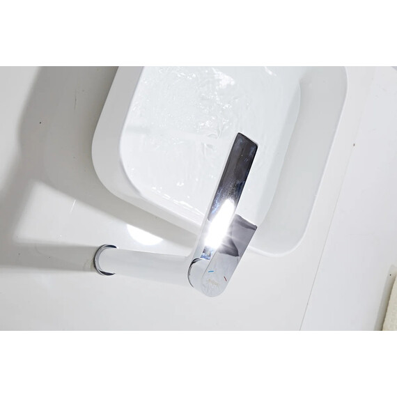 Смеситель для раковины высокий Haiba HB11505-8, белый/хром фото 10