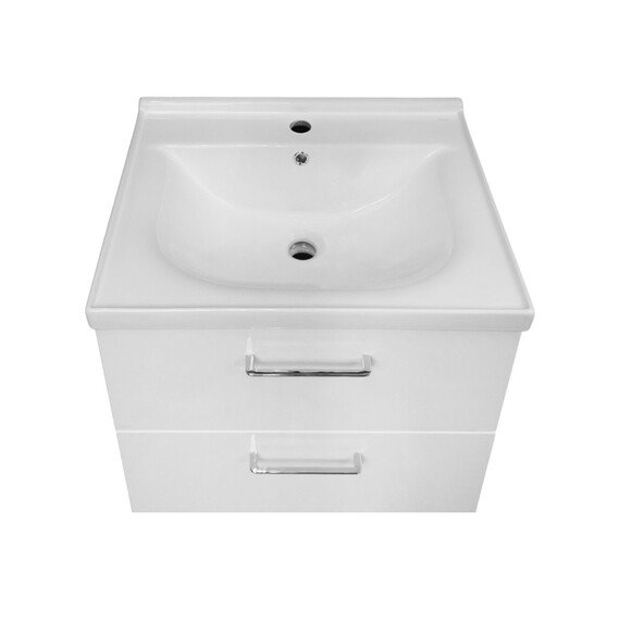 Тумба подвесная с раковиной Azario Ника 60 см CS00106461 (раковина Monte Neo 60) белый глянцевый фото 4