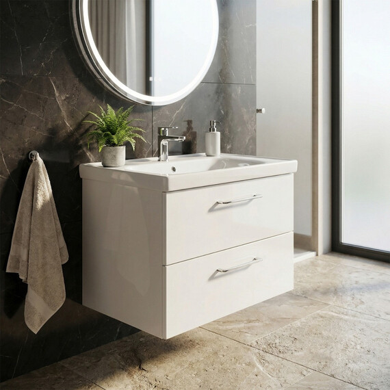 Тумба подвесная с раковиной Azario Ника 60 см CS00106461 (раковина Monte Neo 60) белый глянцевый фото 8