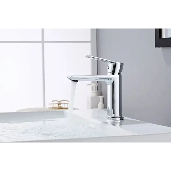 Душевой комплект Haiba: Душевая стойка HB24505 + смеситель для раковины HB10505, цвет хром фото 10