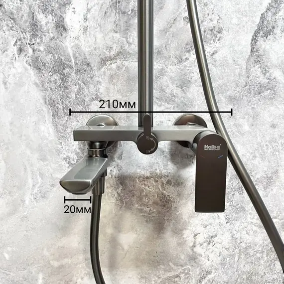 Душевая стойка Haiba HB24505-3, графит фото 5