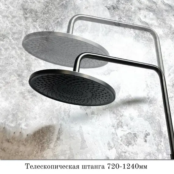 Душевой комплект Haiba: Душевая стойка HB24505-3 + смеситель для раковины HB10505-3, цвет графит фото 10