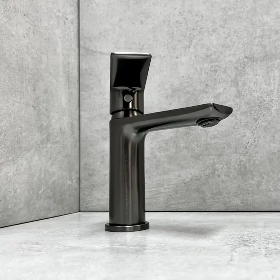 Душевой комплект Haiba: Душевая стойка HB24505-3 + смеситель для раковины HB10505-3, цвет графит фото 17