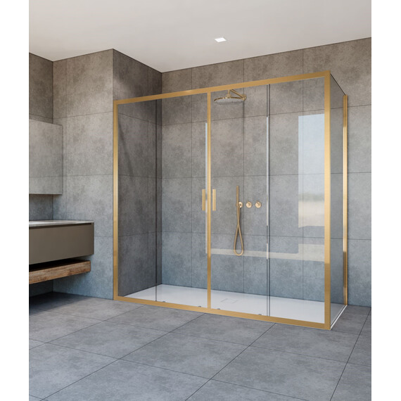Душевое ограждение Vincea Garda 170x80 см VSR-1G28017CLG, золото/прозрачное фото 
