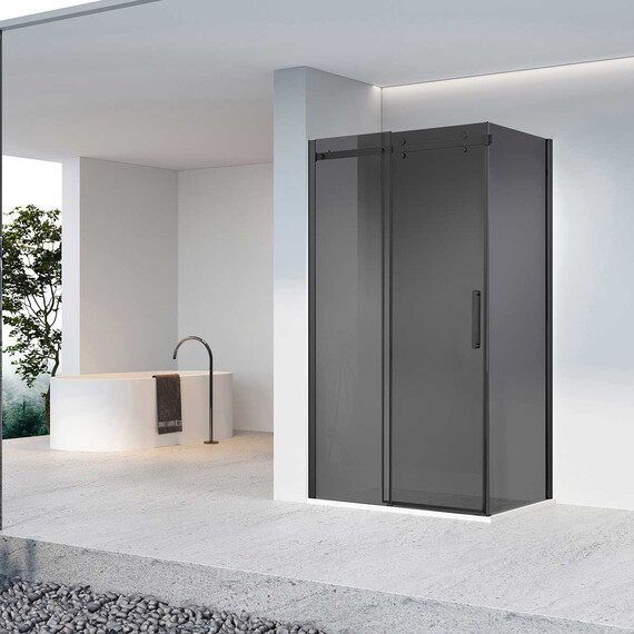 Душевое ограждение Vincea Como-N 130x100 см VSR-4CN1013CGB (стекло 8 мм) чёрный/тонированное фото 