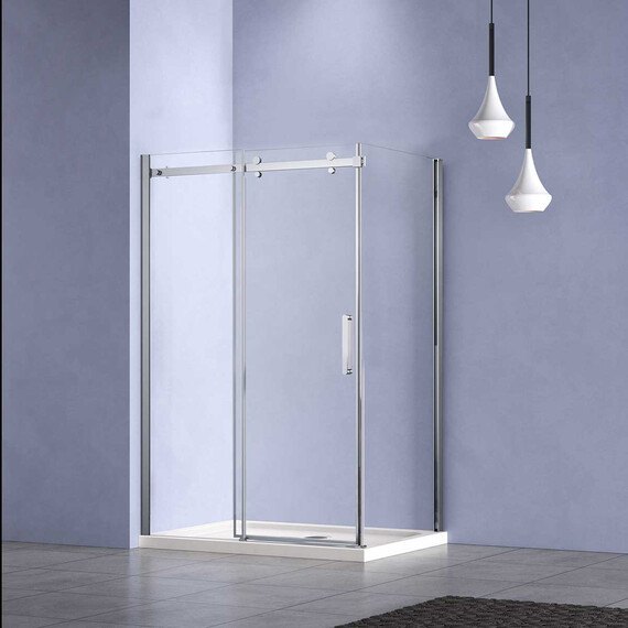 Душевое ограждение Vincea Como-N 160x100 см VSR-4CN1016CL (стекло 8 мм) хром/прозрачное фото 3