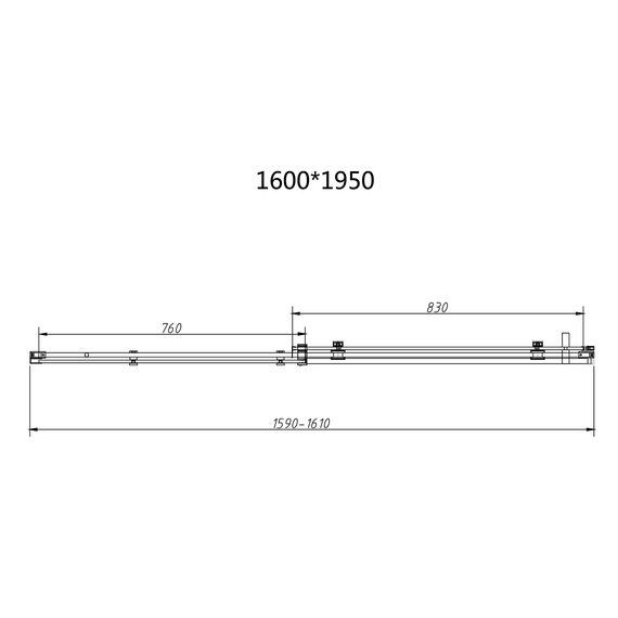 Душевое ограждение Vincea Como-N 160x80 см VSR-4CN8016CGB (стекло 8 мм) чёрный/тонированное фото 7