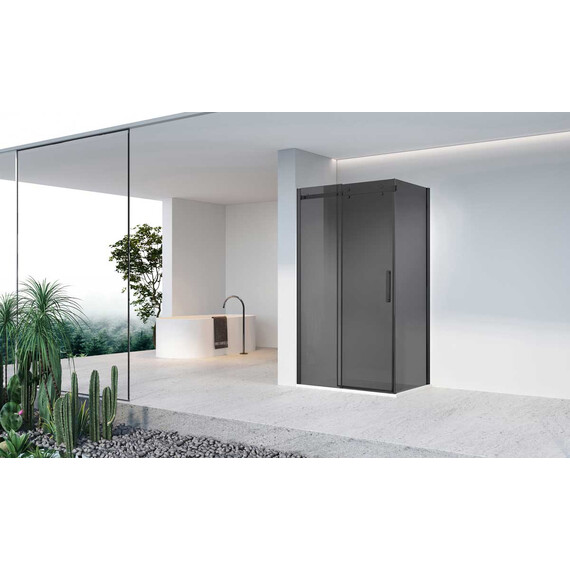 Душевое ограждение Vincea Como-N 160x80 см VSR-4CN8016CGB (стекло 8 мм) чёрный/тонированное фото 2