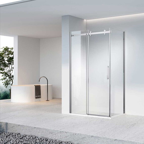 Душевое ограждение Vincea Como-N 160x80 см VSR-4CN8016CL (стекло 8 мм) хром/прозрачное фото 