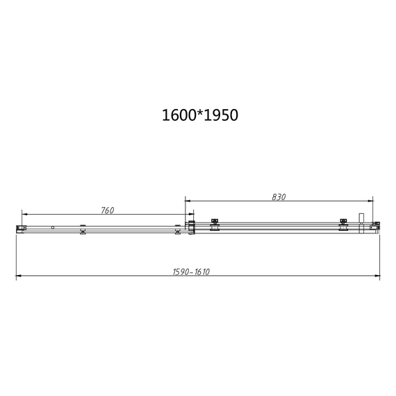 Душевое ограждение Vincea Como-N 160x80 см VSR-4CN8016CL (стекло 8 мм) хром/прозрачное фото 7