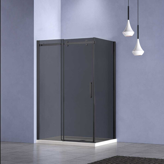 Душевое ограждение Vincea Como-N 160x90 см VSR-4CN9016CGB (стекло 8 мм) чёрный/тонированное фото 3