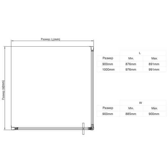 Душевое ограждение Vincea Slim 90x90 см VSR-4SLP9090CLGM (стекло 8 мм) вороненая сталь/прозрачное фото 4