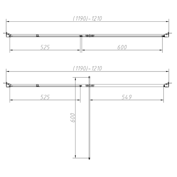 Душевое ограждение Vincea Slim-N 120x100 см VSR-4SNP1012CLGM, вороненая сталь/прозрачное фото 4