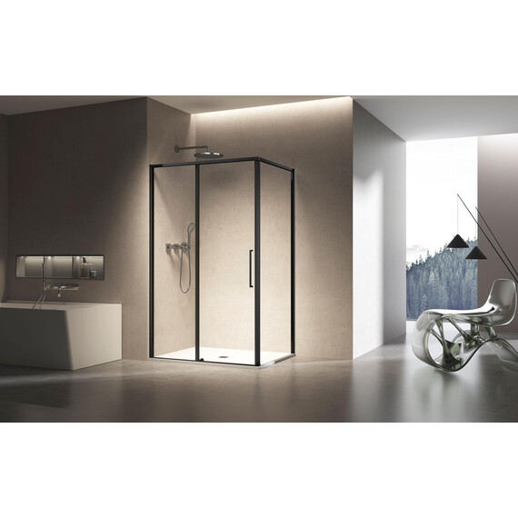 Душевое ограждение Vincea Slim 130x80 см VSR-6SL8013CLB (стекло 8 мм) чёрный/прозрачное фото 2