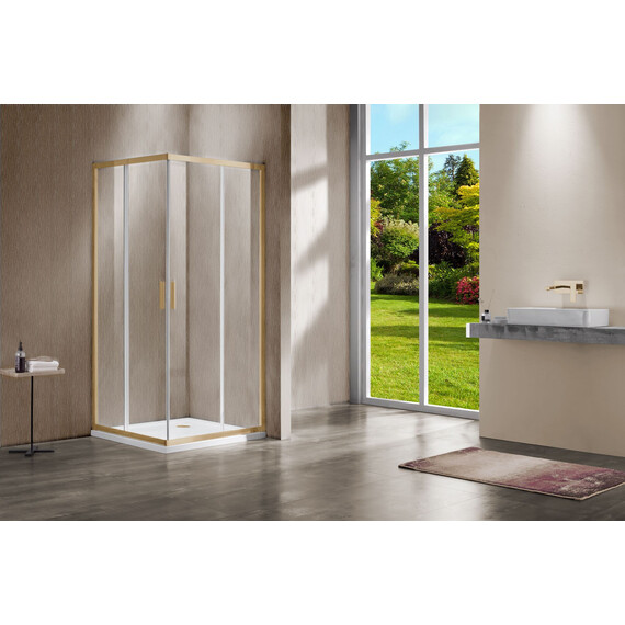 Душевое ограждение Vincea Garda 120x100 см VSS-1G1012CLG, золото/прозрачное фото 2