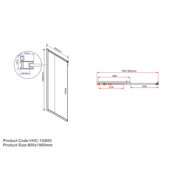 Душевое ограждение Vincea Garda 120x80 см VSS-1G8012CLBN, никель/прозрачное фото 5
