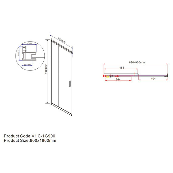 Душевое ограждение Vincea Garda 100x90 см VSS-1G9010CLBN, никель/прозрачное фото 5