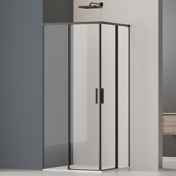 Душевое ограждение Vincea Soft 2 90x90 см VSS-3SO2900CLB, чёрный/прозрачное фото 7