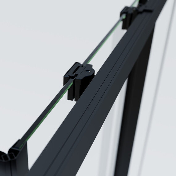 Душевое ограждение Vincea Soft 2 90x90 см VSS-3SO2900CLB, чёрный/прозрачное фото 2