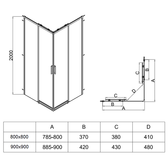 Душевое ограждение Vincea Soft 2 90x90 см VSS-3SO2900CL, хром/прозрачное фото 8