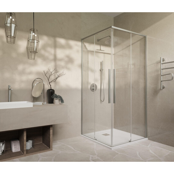 Душевое ограждение Vincea Slim-N 90x90 см VSS-4SN900CLBN, никель/прозрачное фото 2