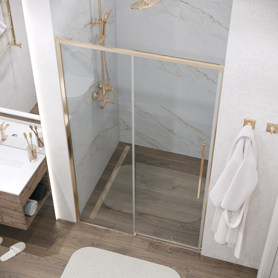 Душевая дверь Grossman  Galaxy 100 см 100.K33.01.100.32.00, золото/прозрачное фото 5