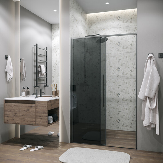 Душевая дверь Grossman  Galaxy 100 см 100.K33.01.100.42.10, оружейная сталь/тонированное фото 6