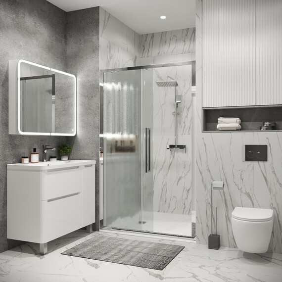 Душевая дверь Grossman  Cosmo 120 см 100.K33.02.120.10.02, хром/шиншилла фото 6