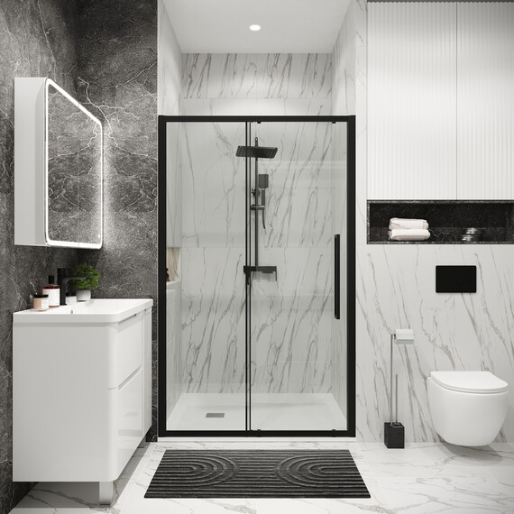 Душевая дверь Grossman  Cosmo 130 см 100.K33.02.130.21.00, чёрный/прозрачное фото 4