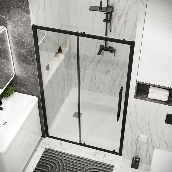 Душевая дверь Grossman  Cosmo 140 см 100.K33.02.140.21.00, чёрный/прозрачное фото 5