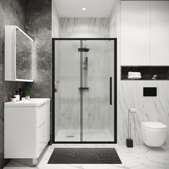 Душевая дверь Grossman  Cosmo 130 см 100.K33.02.130.21.02, чёрный/шиншилла фото 6