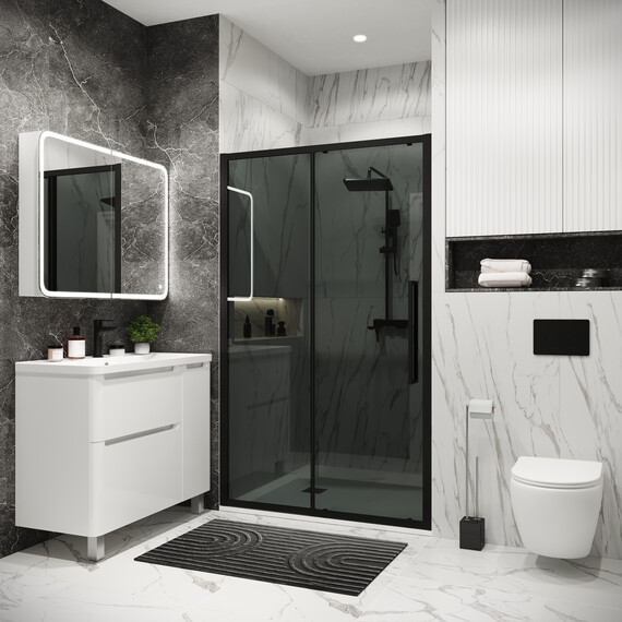 Душевая дверь Grossman  Cosmo 120 см 100.K33.02.120.21.10, чёрный/тонированное фото 3