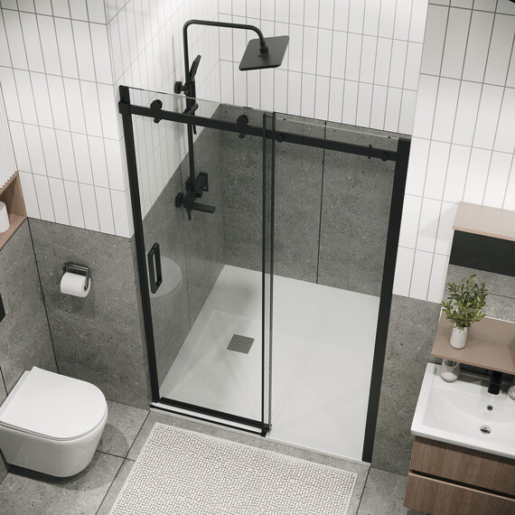 Душевая дверь Grossman  Classic 100 см 100.K33.04.100.21.00 (стекло 8 мм) чёрный/прозрачное фото 5