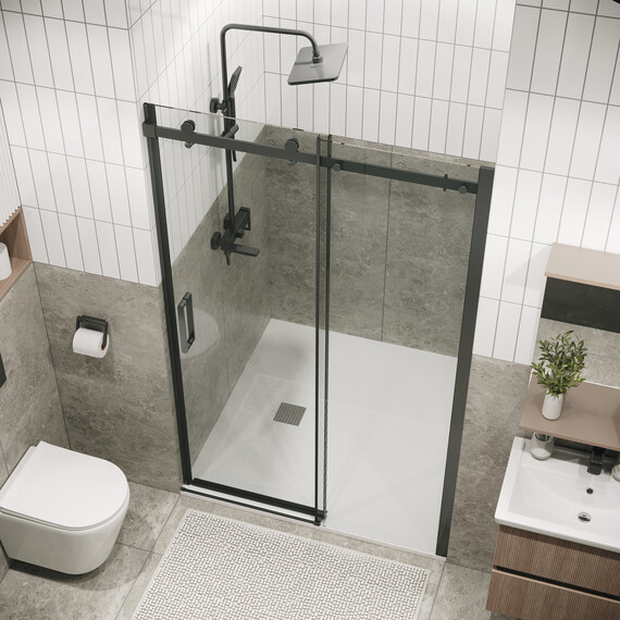 Душевая дверь Grossman  Classic 160 см 100.K33.04.160.42.00 (стекло 8 мм) оружейная сталь/прозрачное фото 6