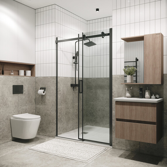 Душевая дверь Grossman  Classic 110 см 100.K33.04.110.42.00 (стекло 8 мм) оружейная сталь/прозрачное фото 5