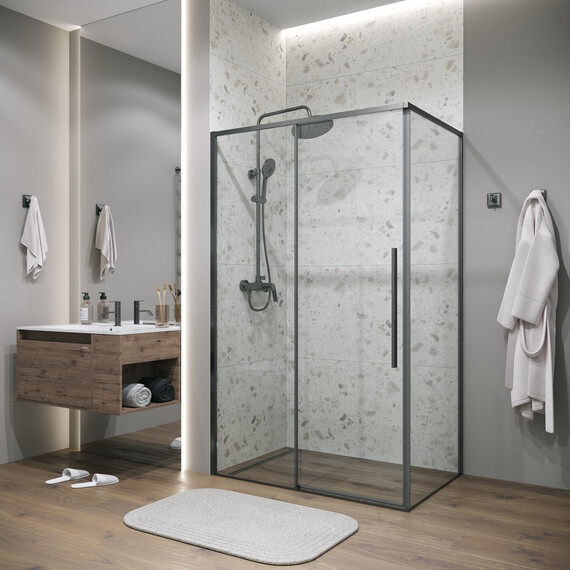 Душевое ограждение Grossman Galaxy 110х80 см 120.K33.01.1180.42.00, оружейная сталь/прозрачное фото 2