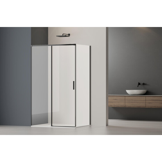 Душевое ограждение Vincea Soft 2 110x90 см VSR-3SO29011CLB, чёрный/прозрачное фото 