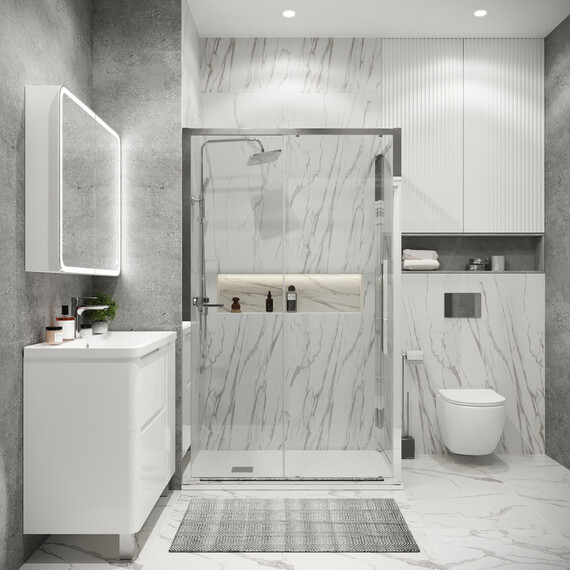 Душевое ограждение Grossman Cosmo 110х100 см 120.K33.02.1110.10.00, хром/прозрачное фото 3