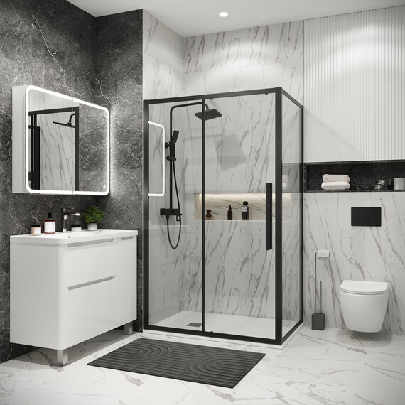 Душевое ограждение Grossman Cosmo 120х90 см 120.K33.02.1290.21.00, чёрный/прозрачное фото 2