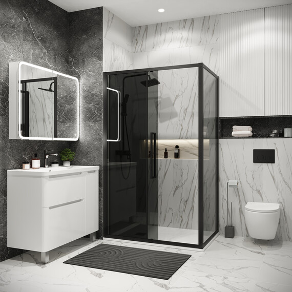 Душевое ограждение Grossman Cosmo 120х100 см 120.K33.02.1210.21.10, чёрный/тонированное фото 5