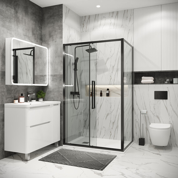 Душевое ограждение Grossman Cosmo 140х80 см 120.K33.02.1480.42.00, оружейная сталь/прозрачное фото 5