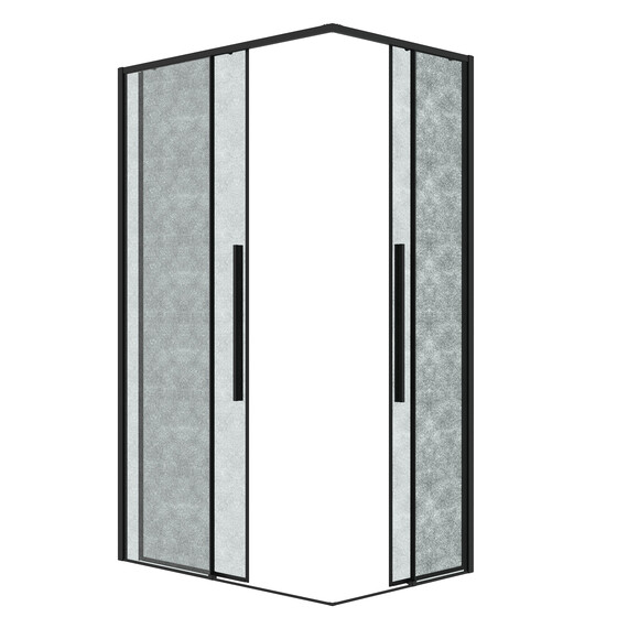 Душевое ограждение Grossman Galaxy 90х80 см 300.K33.01.9080.21.02, чёрный/шиншилла фото 2