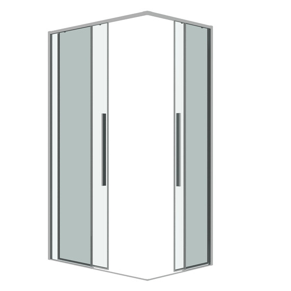 Душевое ограждение Grossman Galaxy 90х80 см 300.K33.01.9080.10.00, хром/прозрачное фото 2