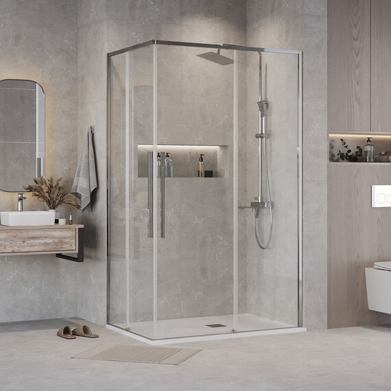 Душевое ограждение Grossman Galaxy 90х70 см 300.K33.01.9070.10.00, хром/прозрачное фото 3