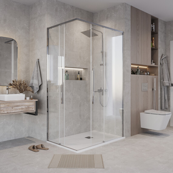 Душевое ограждение Grossman Galaxy 120х70 см 300.K33.01.1270.10.00, хром/прозрачное фото 4