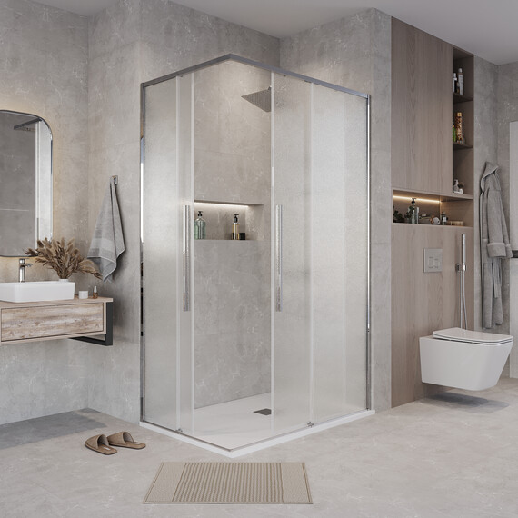 Душевое ограждение Grossman Galaxy 90х70 см 300.K33.01.9070.10.02, хром/шиншилла фото 4