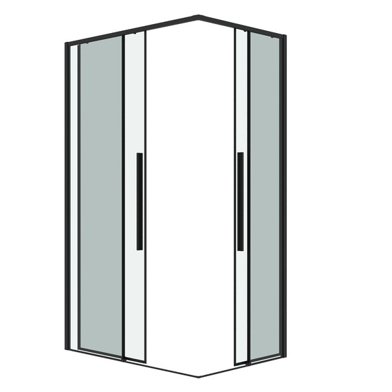 Душевое ограждение Grossman Galaxy 100х90 см 300.K33.01.1090.21.00, чёрный/прозрачное фото 2