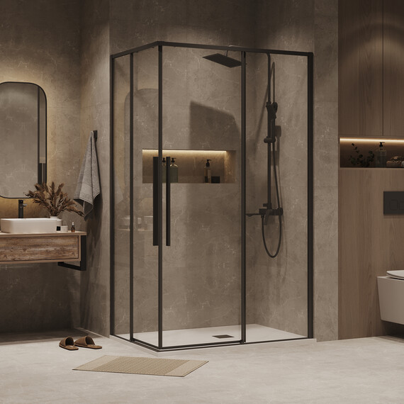 Душевое ограждение Grossman Galaxy 100х90 см 300.K33.01.1090.21.00, чёрный/прозрачное фото 3