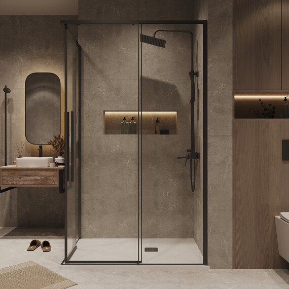 Душевое ограждение Grossman Galaxy 110х100 см 300.K33.01.1110.21.00, чёрный/прозрачное фото 5